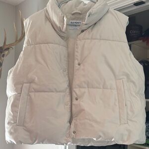 Old Navy Off-White Puffer Vest